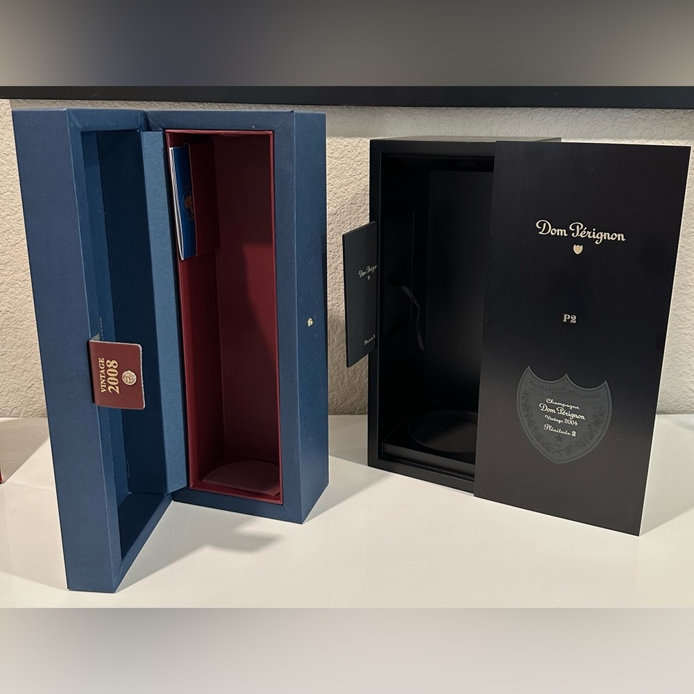 Dom Pérignon P2 2004 & Pol Roger Winston Churchill 2008 Cases and Booklets